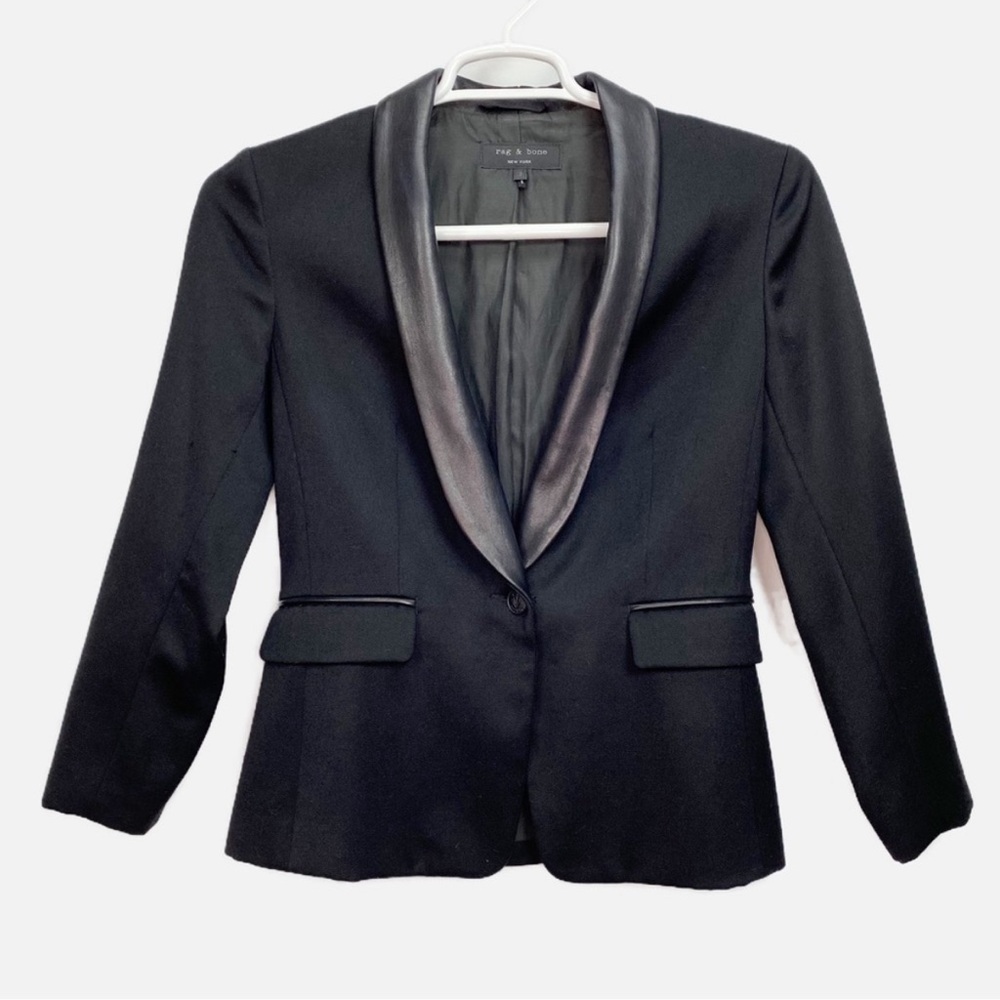 Rag & Bone blazer with leather collar and accents size 6